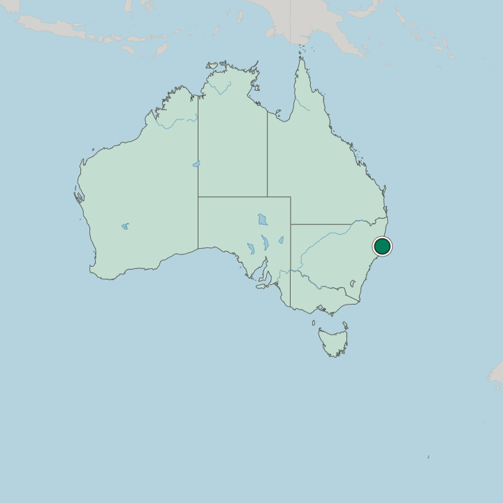 Map showing Port Macquarie — In Australia