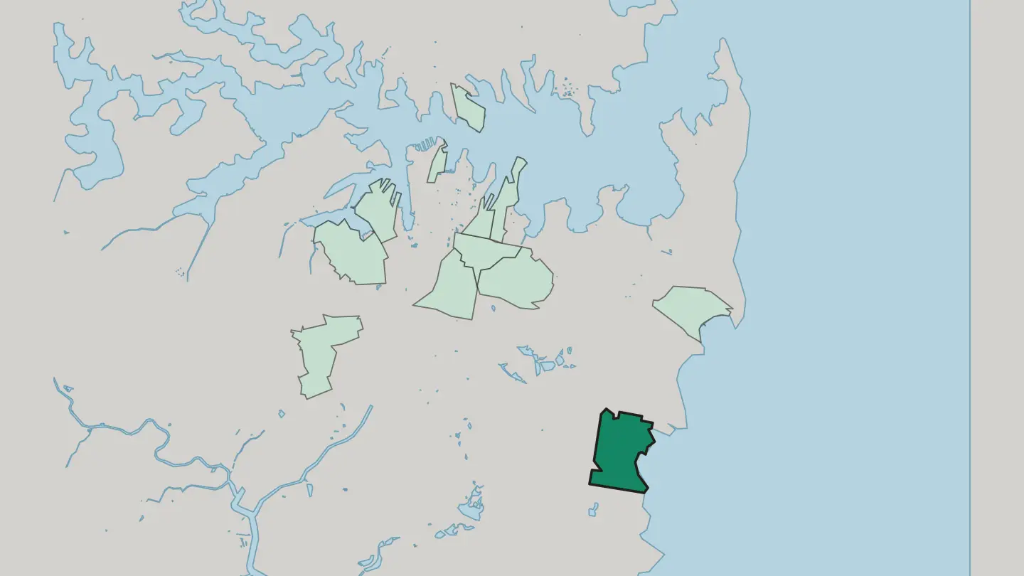 Map of Coogee in Sydney
