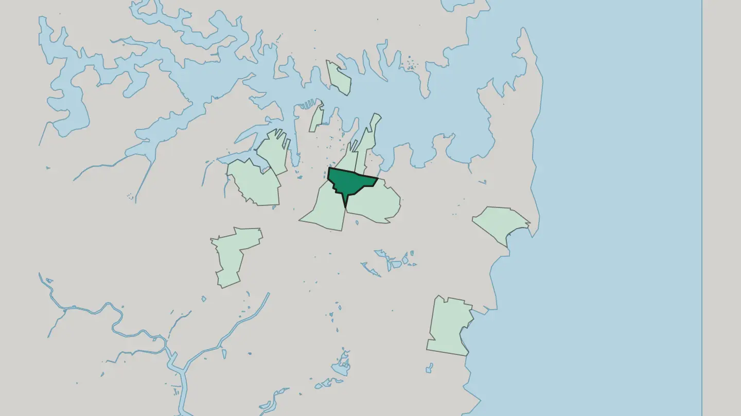 Map of Darlinghurst in Sydney
