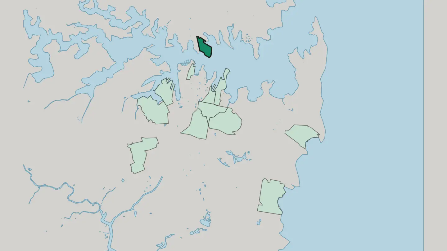 Map of Kirribilli in Sydney
