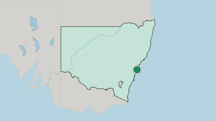 Map of Sydney in Australia