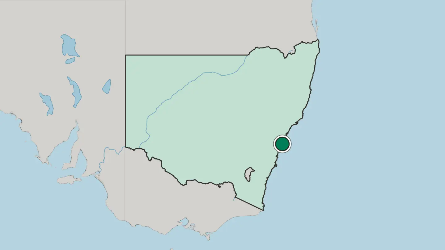 Map of Sydney in Australia