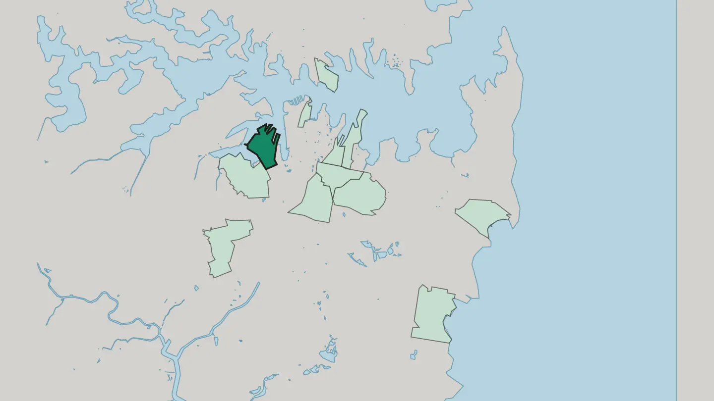 Map of Pyrmont in Sydney
