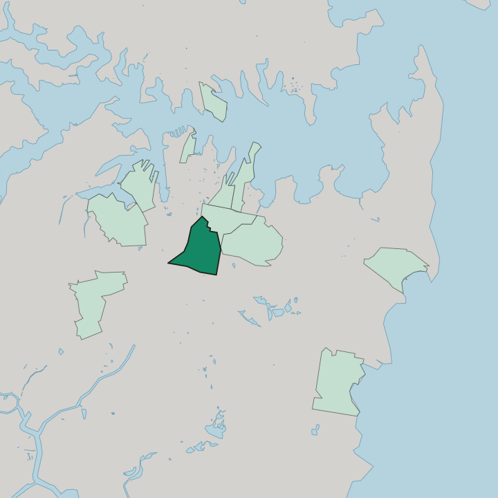 Map showing Surry Hills — In Sydney