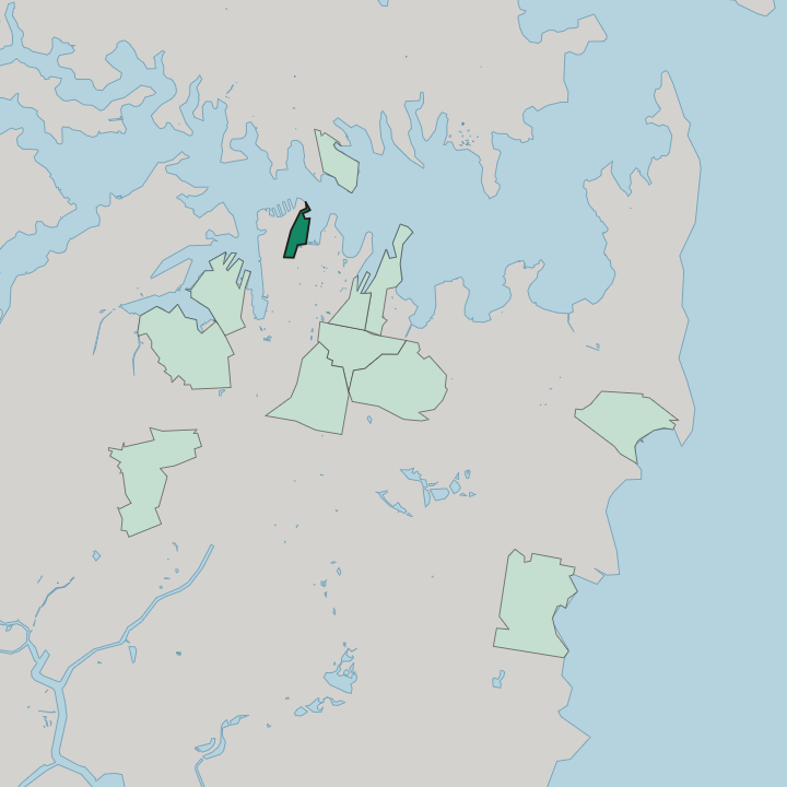 Map showing The Rocks — In Sydney