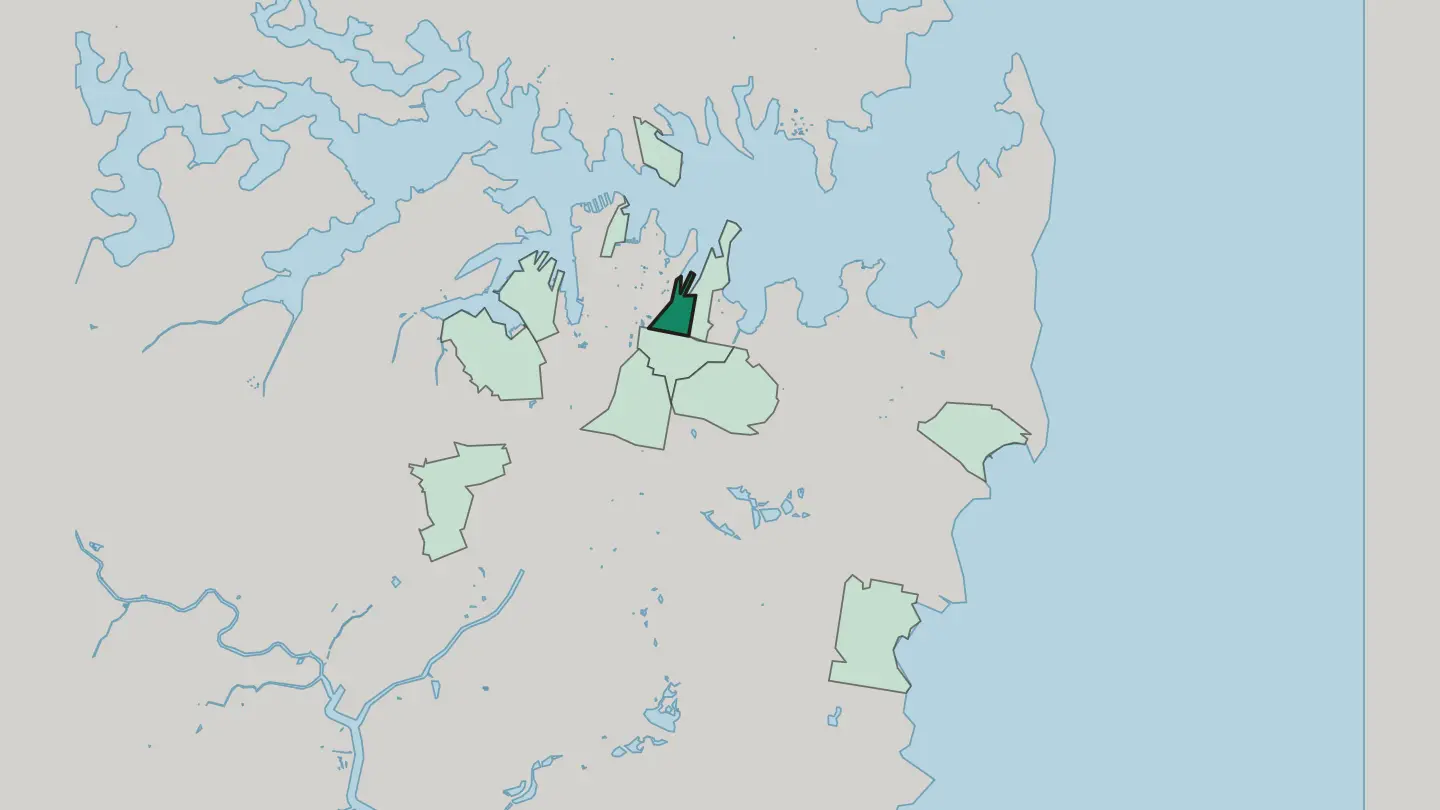 Map of Woolloomooloo in Sydney