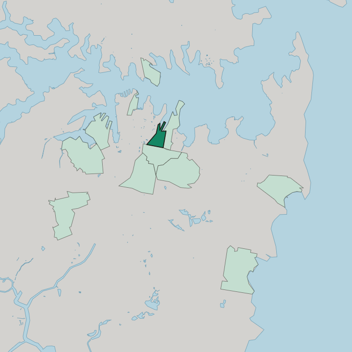 Map showing Woolloomooloo — In Sydney