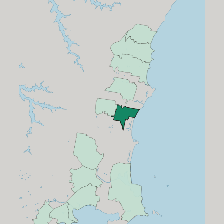 Map showing Fairy Meadow — In Wollongong
