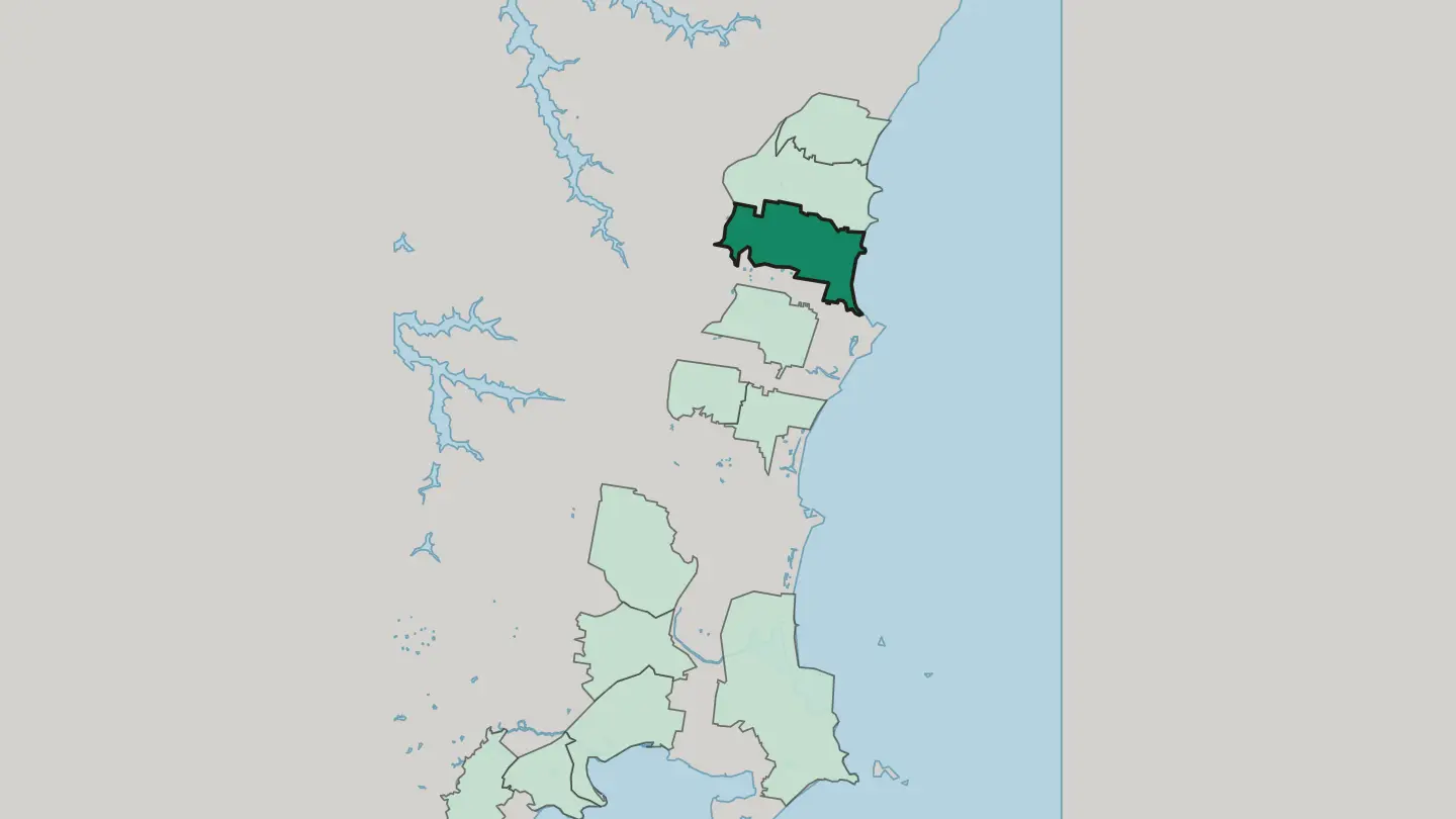 Map of Woonona in Wollongong