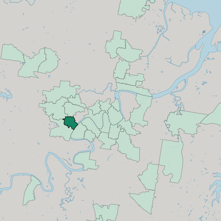 Map showing Auchenflower — In Brisbane