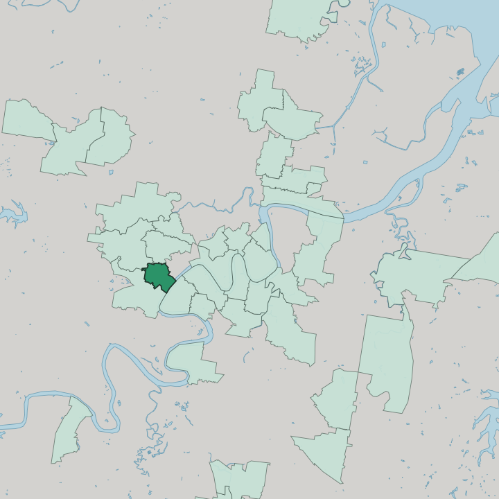 Map showing Auchenflower — In Brisbane