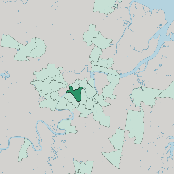 Map showing Brisbane central business district — In Brisbane