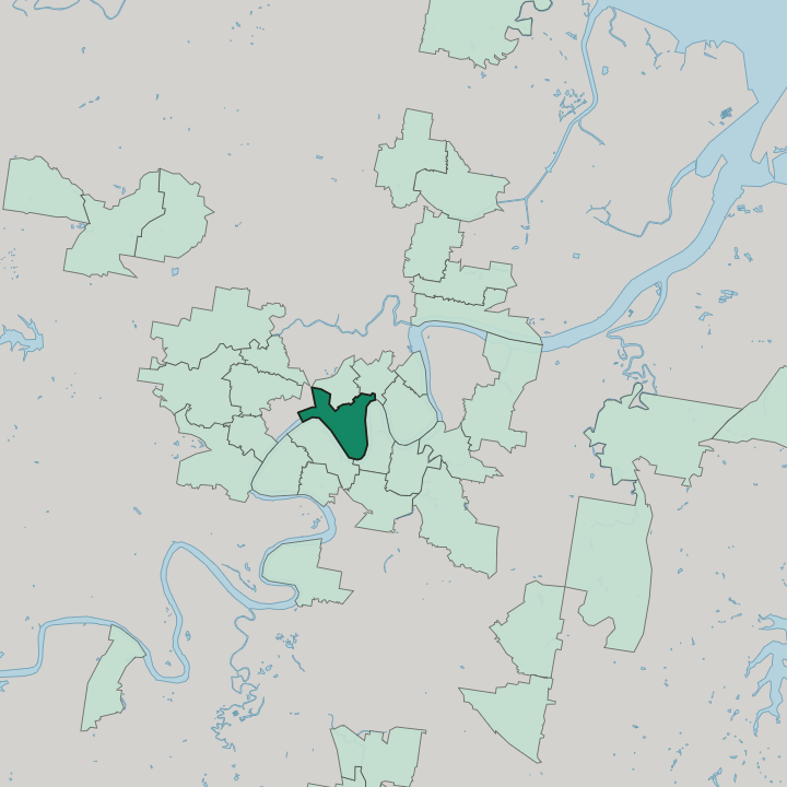 Map showing Brisbane central business district — In Brisbane