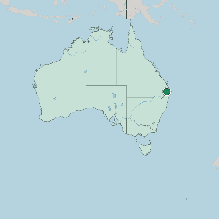 Map showing Brisbane — In Australia