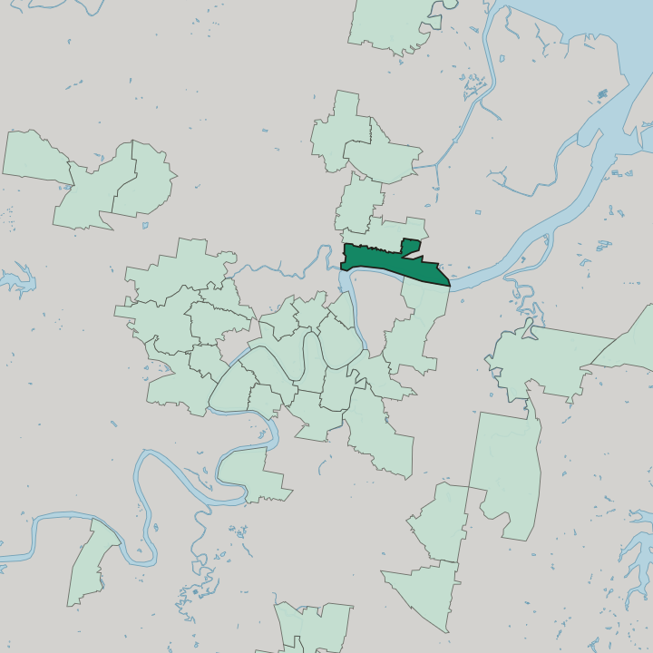 Map showing Hamilton — In Brisbane