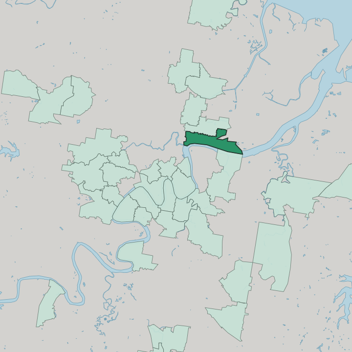 Map showing Hamilton — In Brisbane