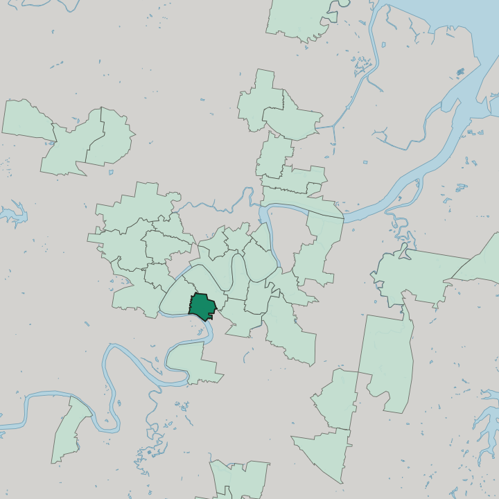Map showing Highgate Hill — In Brisbane