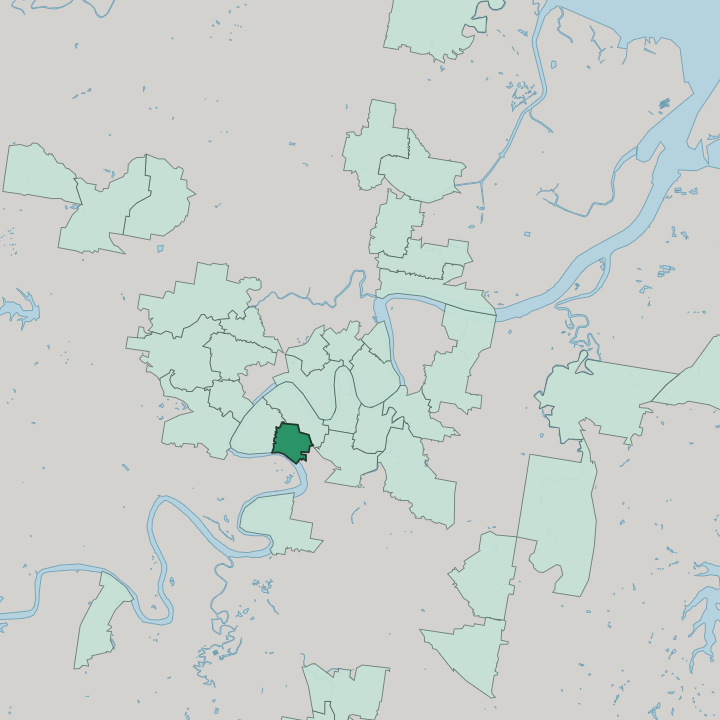 Map showing Highgate Hill — In Brisbane