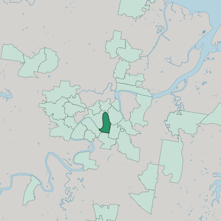 Map showing Kangaroo Point — In Brisbane