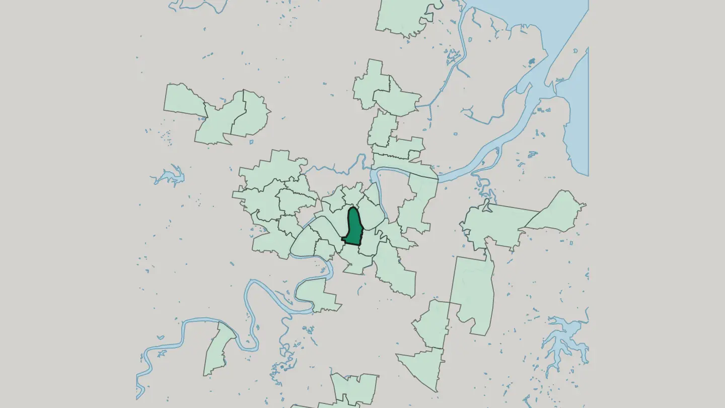 Map of Kangaroo Point in Brisbane