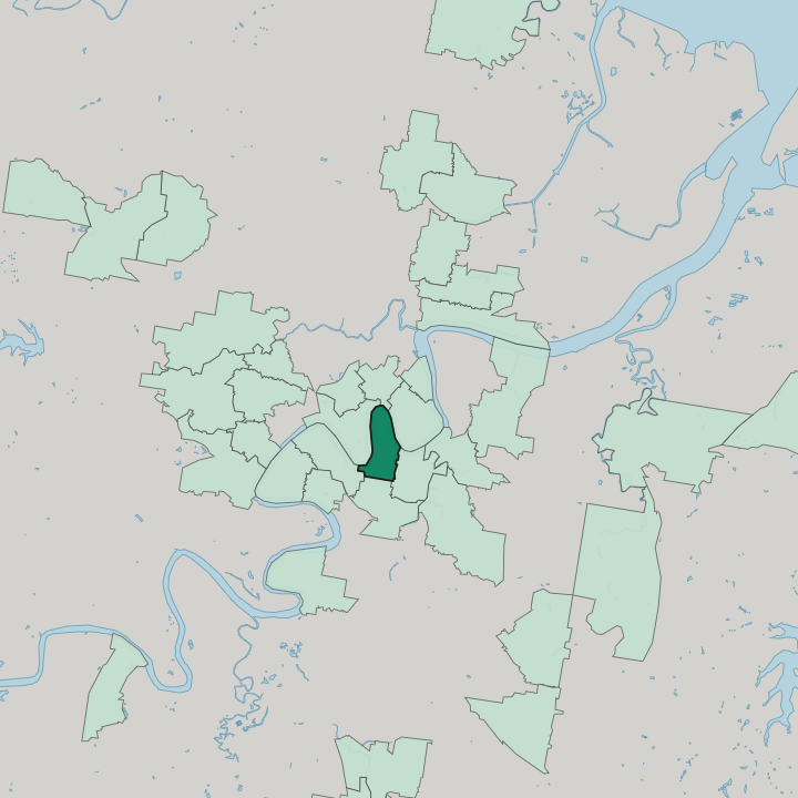 Map showing Kangaroo Point — In Brisbane