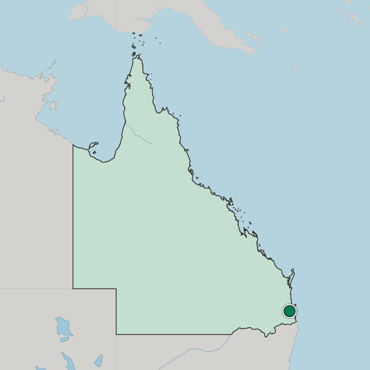 Map showing Fortitude Valley — In State of Queensland