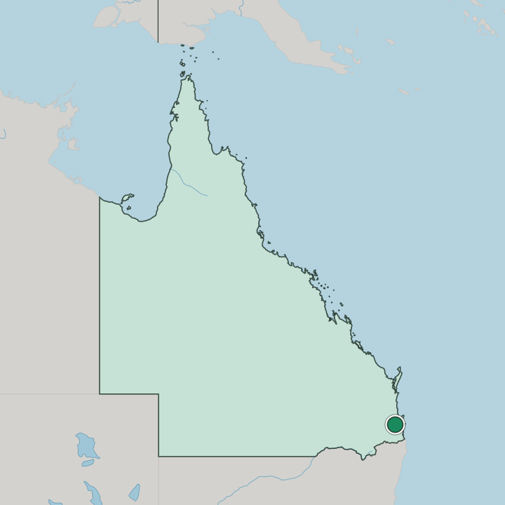 Map showing Brisbane — In State of Queensland