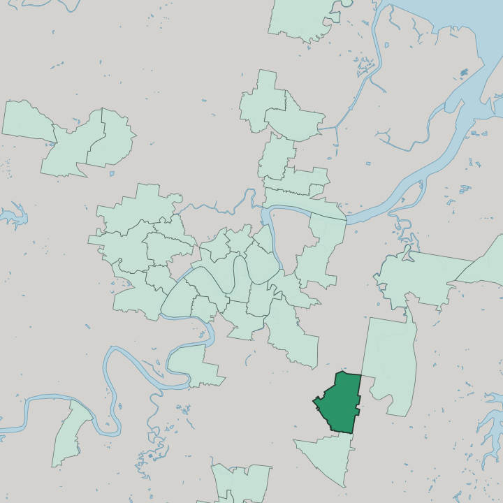 Map showing Mount Gravatt East — In Brisbane