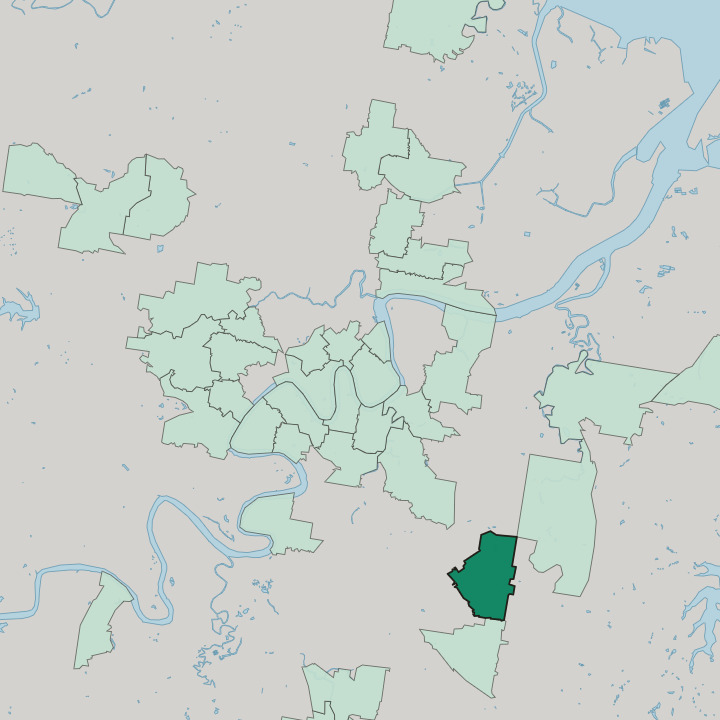 Map showing Mount Gravatt East — In Brisbane