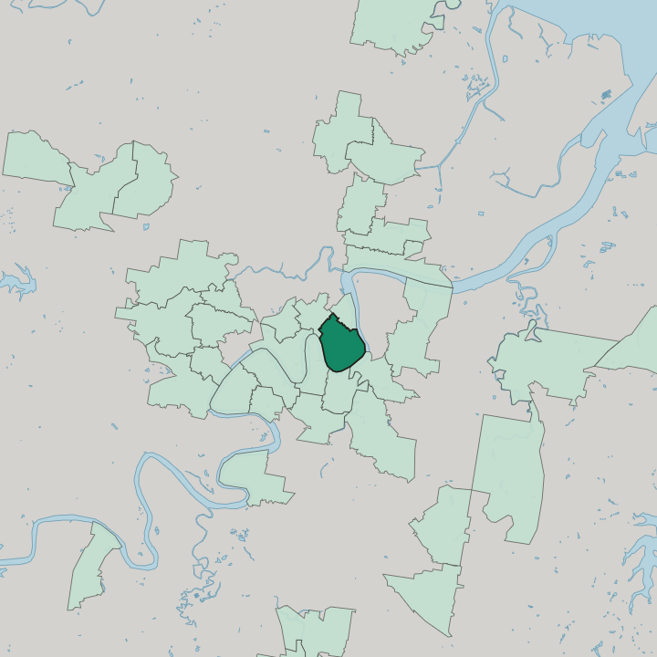 Map showing New Farm — In Brisbane