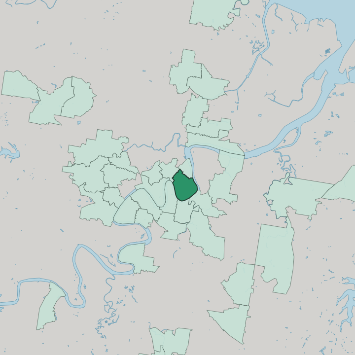 Map showing New Farm — In Brisbane