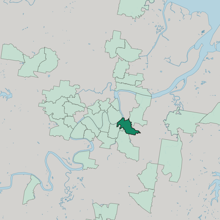 Map showing Norman Park — In Brisbane
