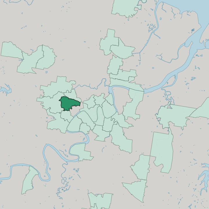 Map showing Paddington — In Brisbane