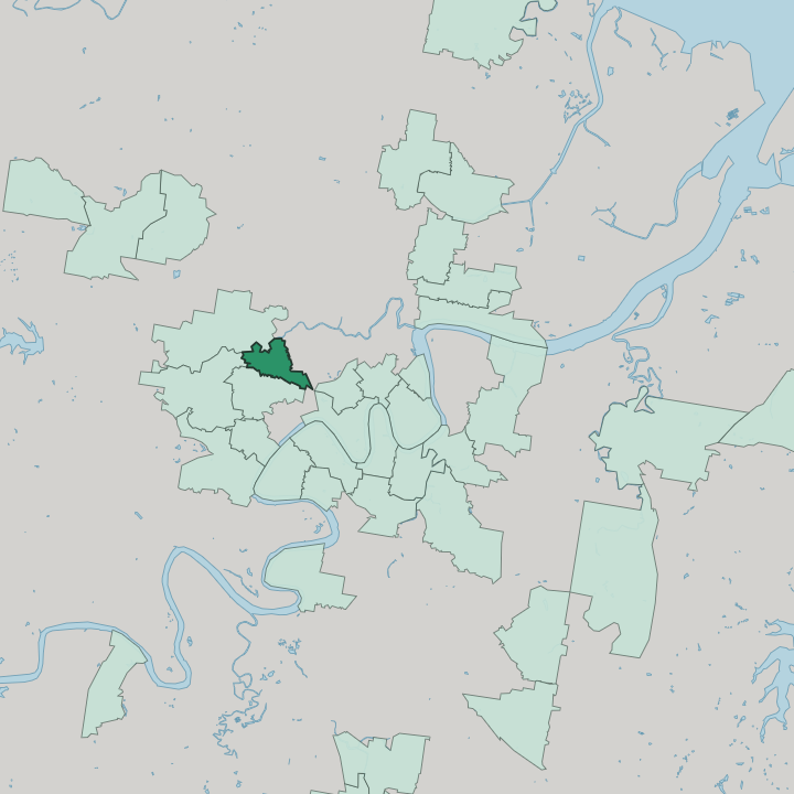 Map showing Red Hill — In Brisbane