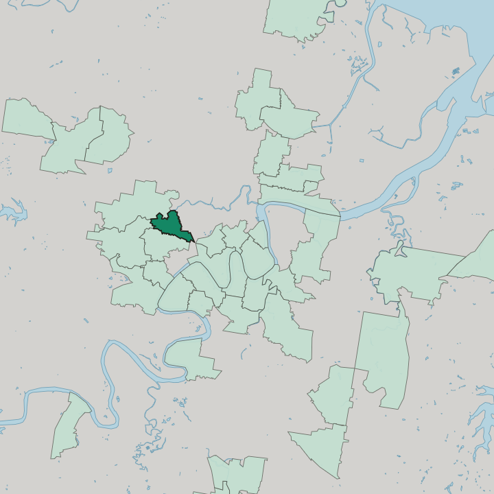 Map showing Red Hill — In Brisbane