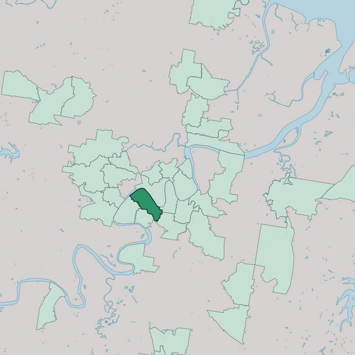 Map showing South Brisbane — In Brisbane