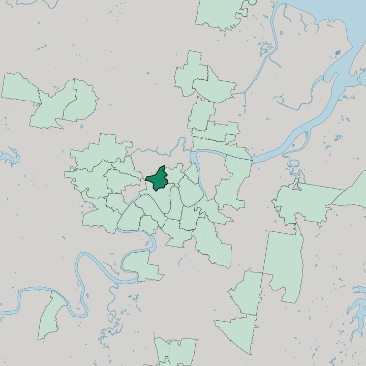 Map showing Spring Hill — In Brisbane
