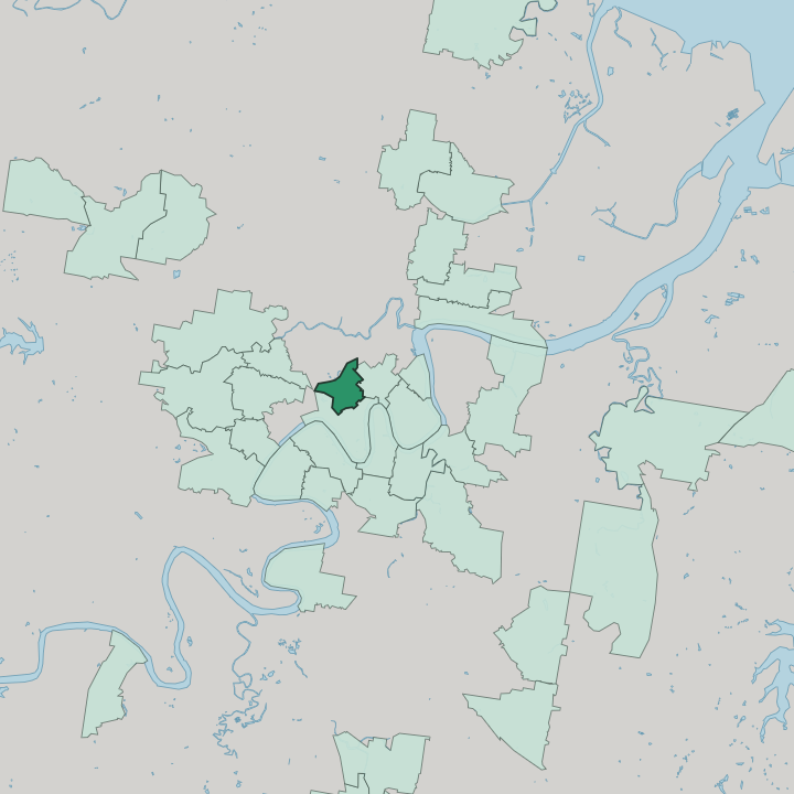 Map showing Spring Hill — In Brisbane