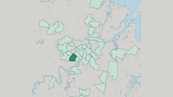 Map of West End in Brisbane