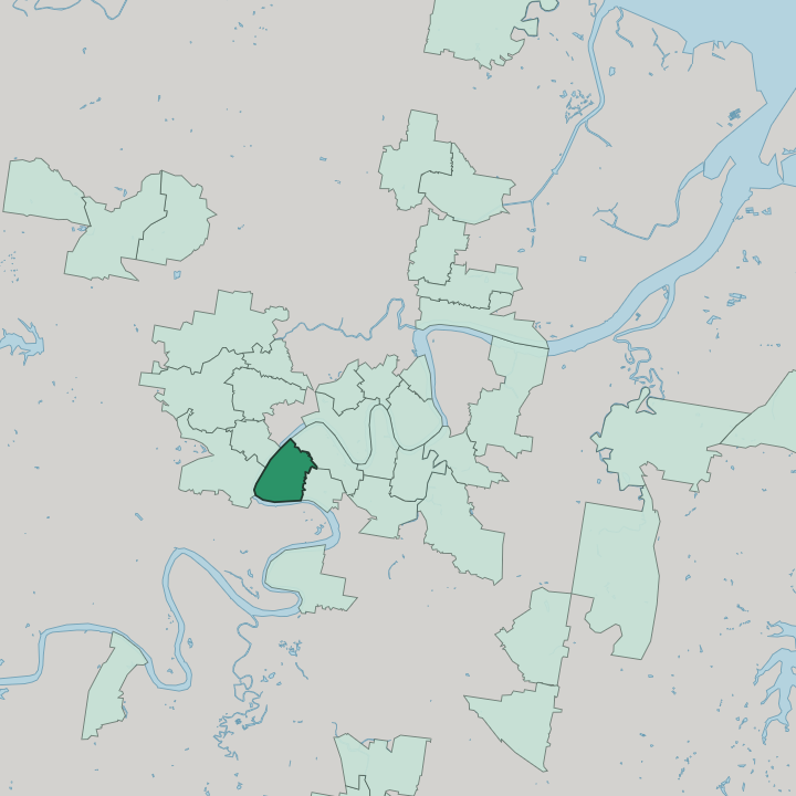 Map showing West End — In Brisbane
