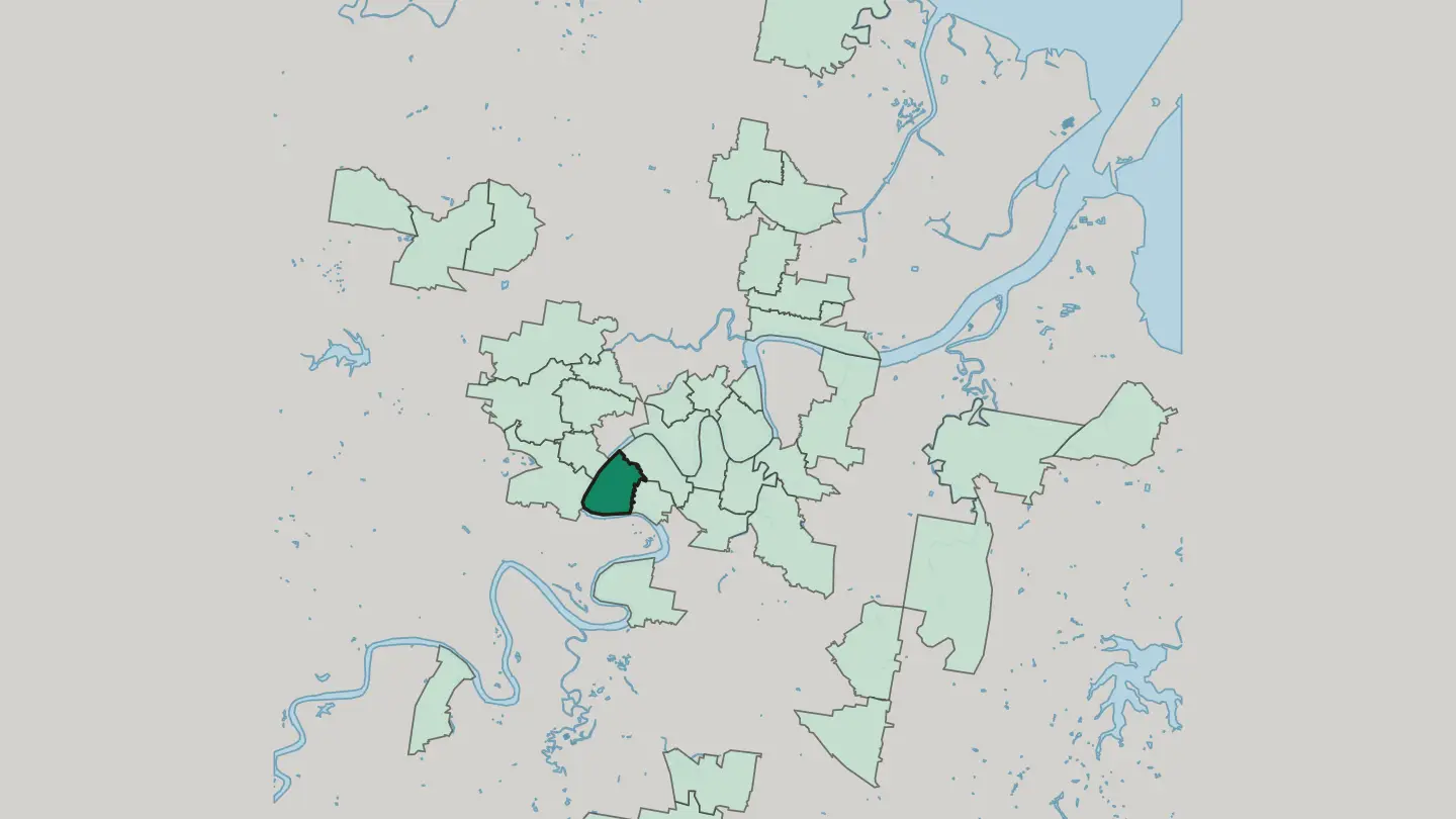 Map of West End in Brisbane