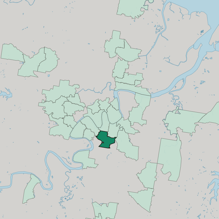 Map showing Woolloongabba — In Brisbane