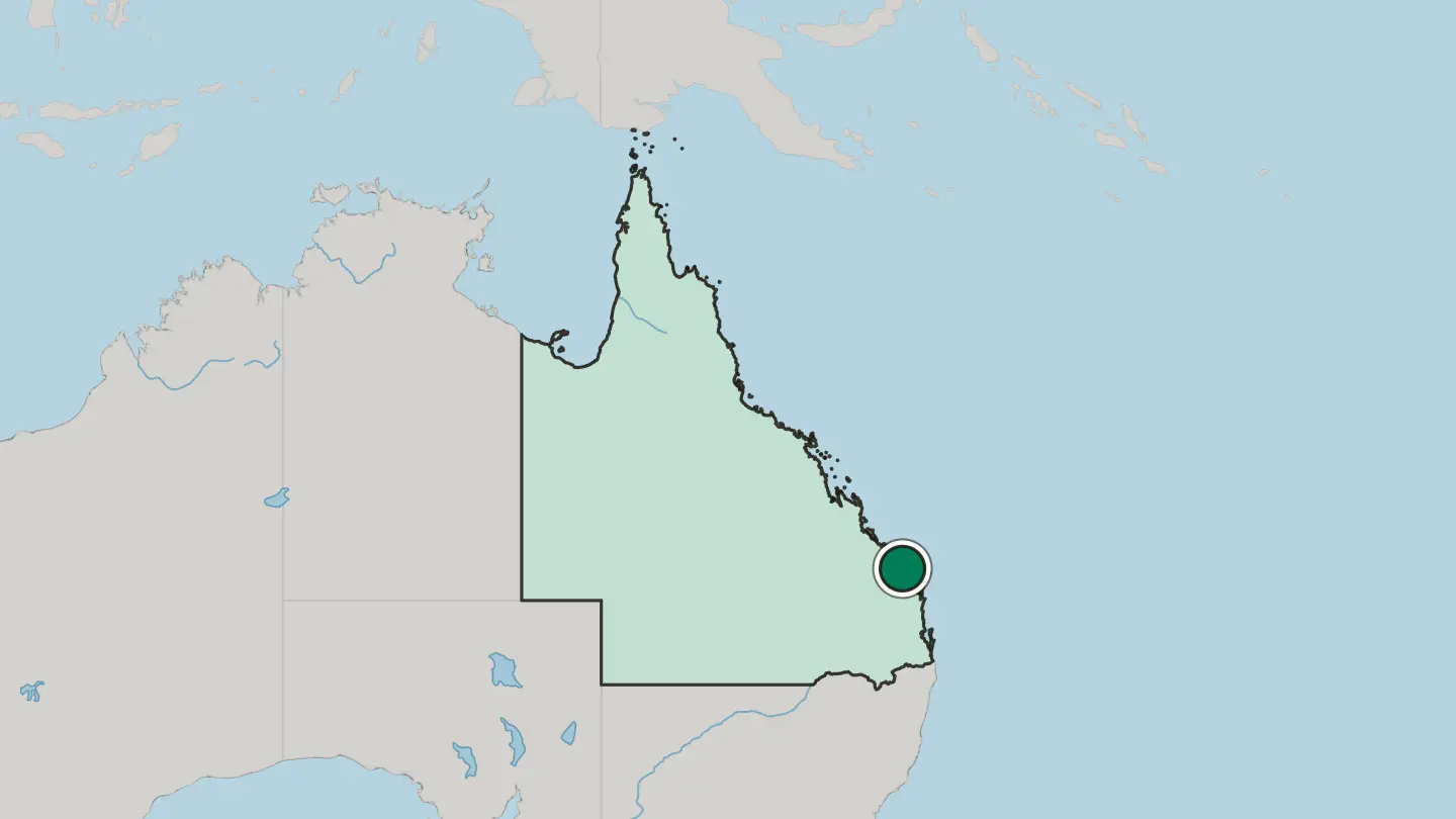 Map of Bundaberg in Australia