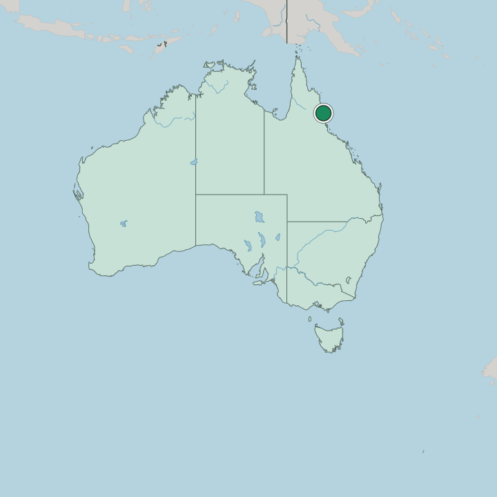 Map showing Cairns — In Australia