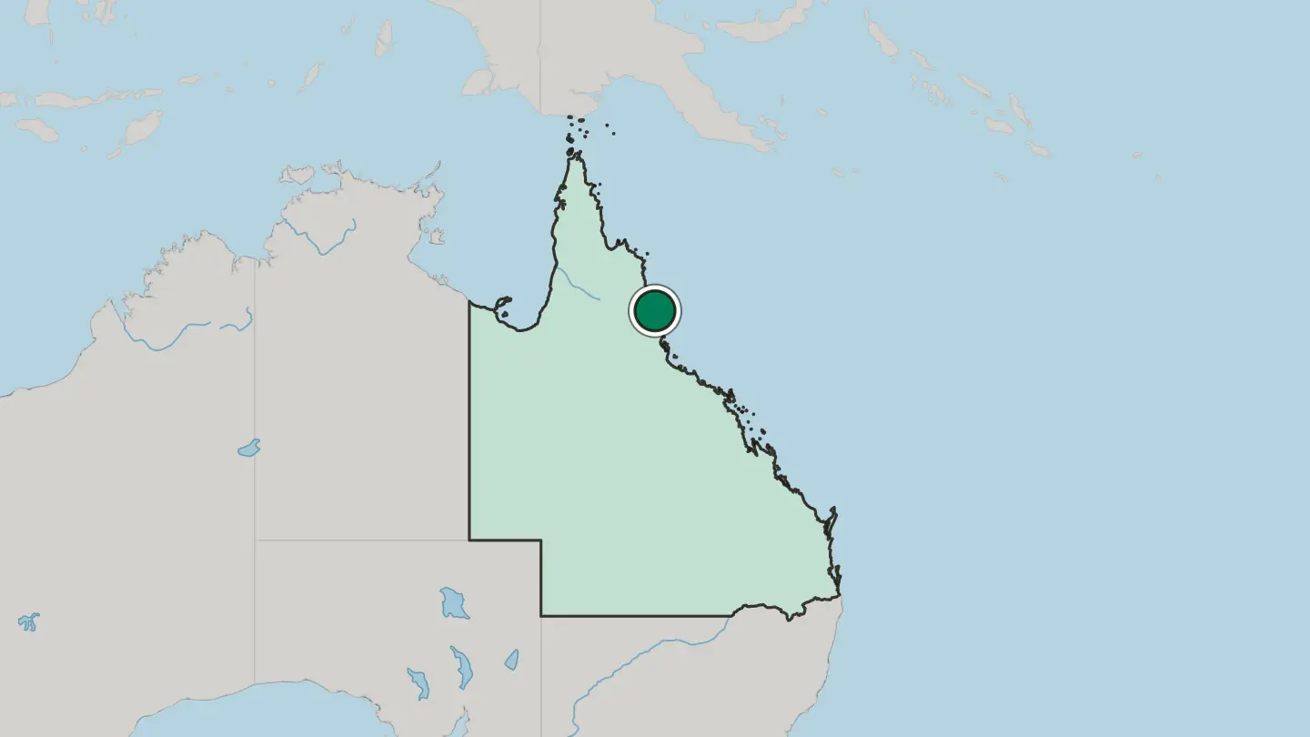 Map of Cairns in Australia