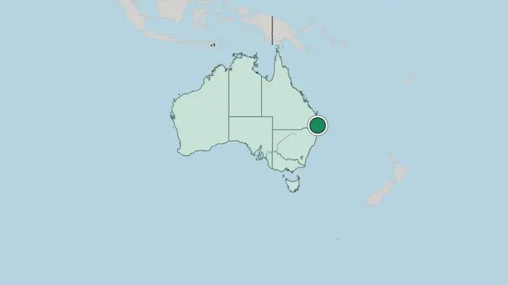 Map of Gold Coast in Australia