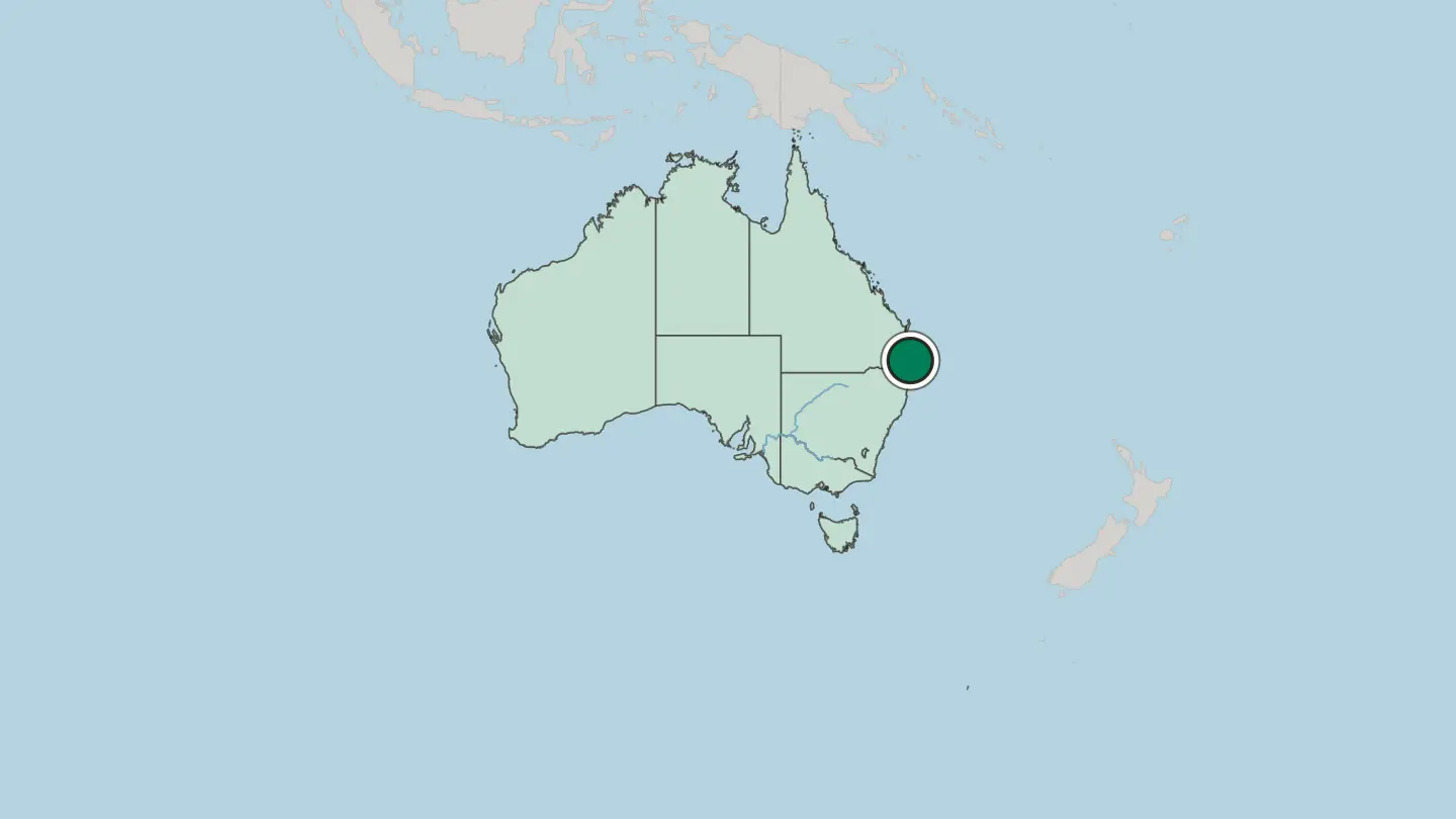 Map of Gold Coast in Australia