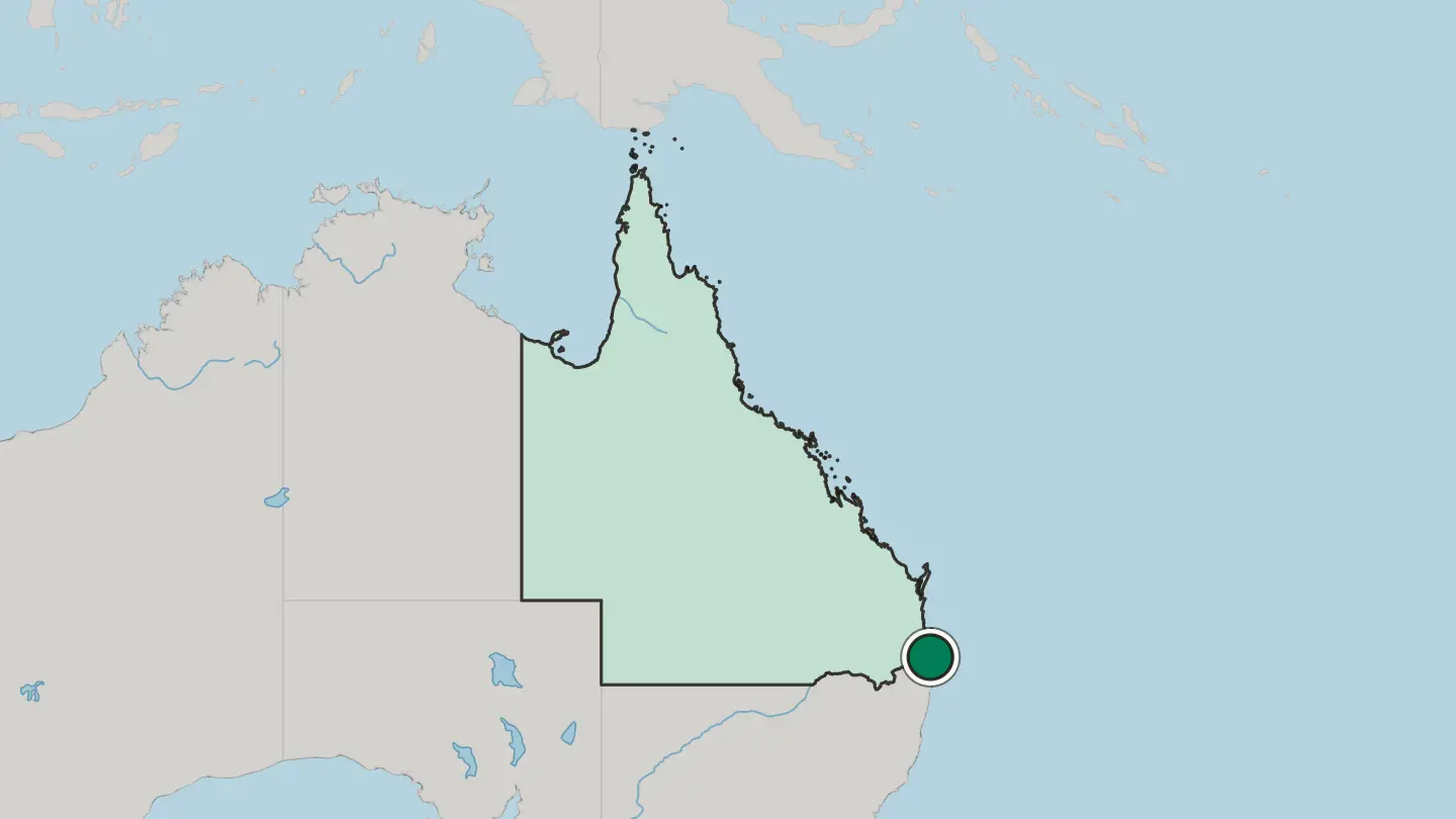 Map of Gold Coast in Australia