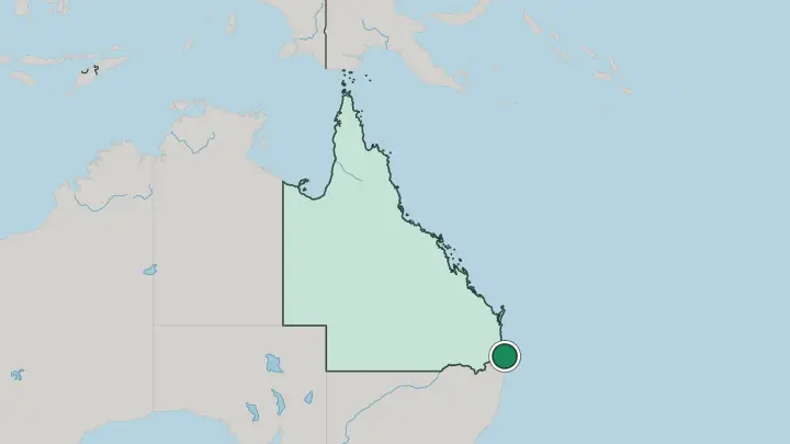 Map of Gold Coast in Australia
