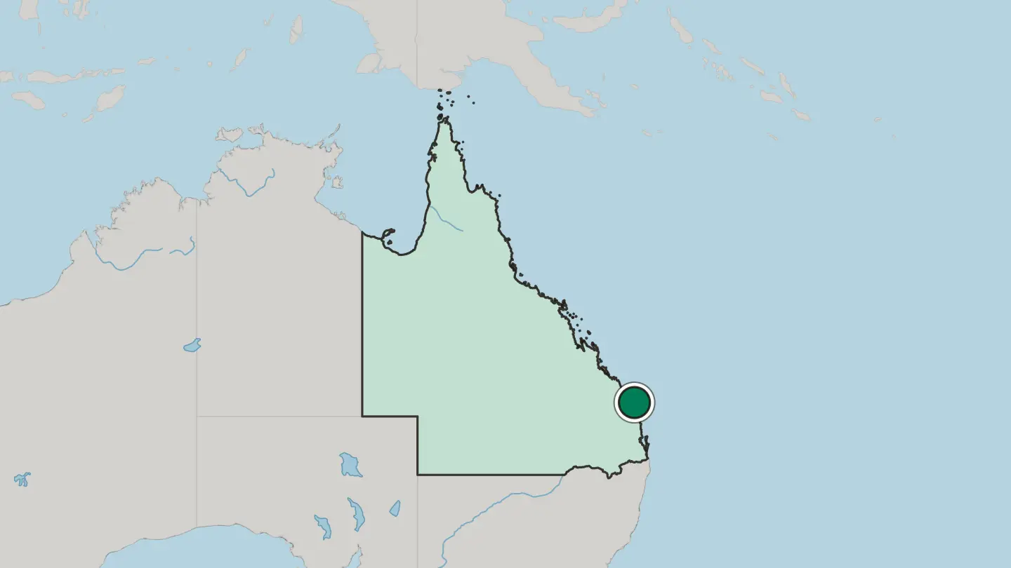 Map of Hervey Bay in Australia
